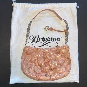 Brighton Rosalie Flower Leather Pink Hand Bag Purse
